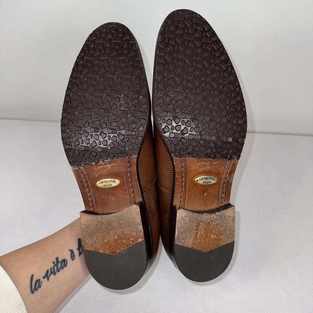 Alan Payne Oxfords Colby Genuine Deerskin in Antique Honey Brown - 9 - Picture 7 of 7